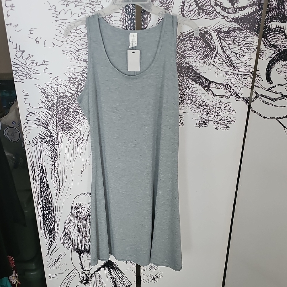 Gray Sleeveless Scoop Neck Midi Sundress